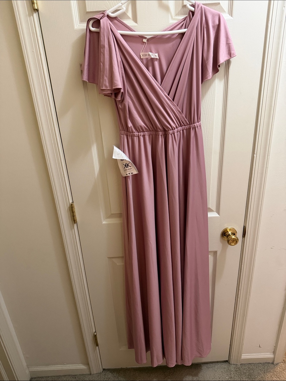 KIKI RIKI Dusty Mauve Maxi Wrap-Style Dress